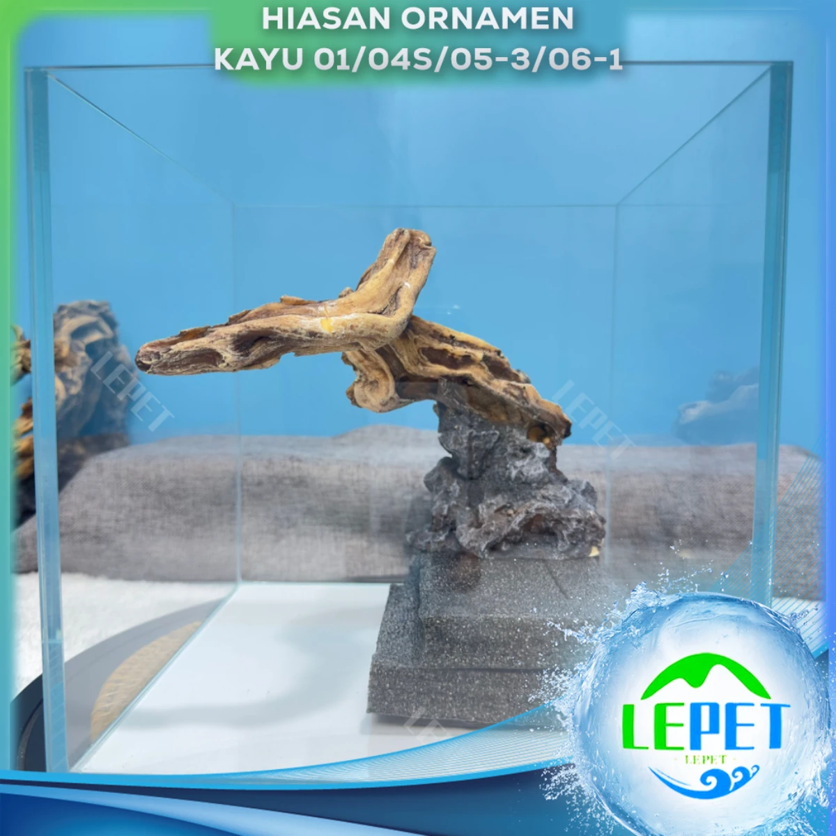 LEPET kayu aquascape imitasi 01/04s/05-3/06-1 hiasan aquarium / dekorasi aquarium