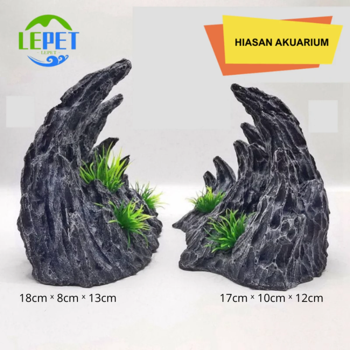 LEPET Hiasan Aquarium 262/ Tangki Ikan Iansekap Bebatuan Dekorasi Resin Ornamen Simulasi Batu foto 3