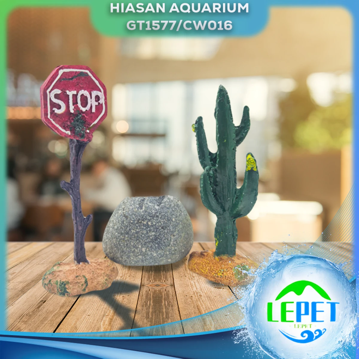 LEPET Hiasan Aquarium GT1577 / GW016 Dekorasi Resin Ornamen Simulasi Batu