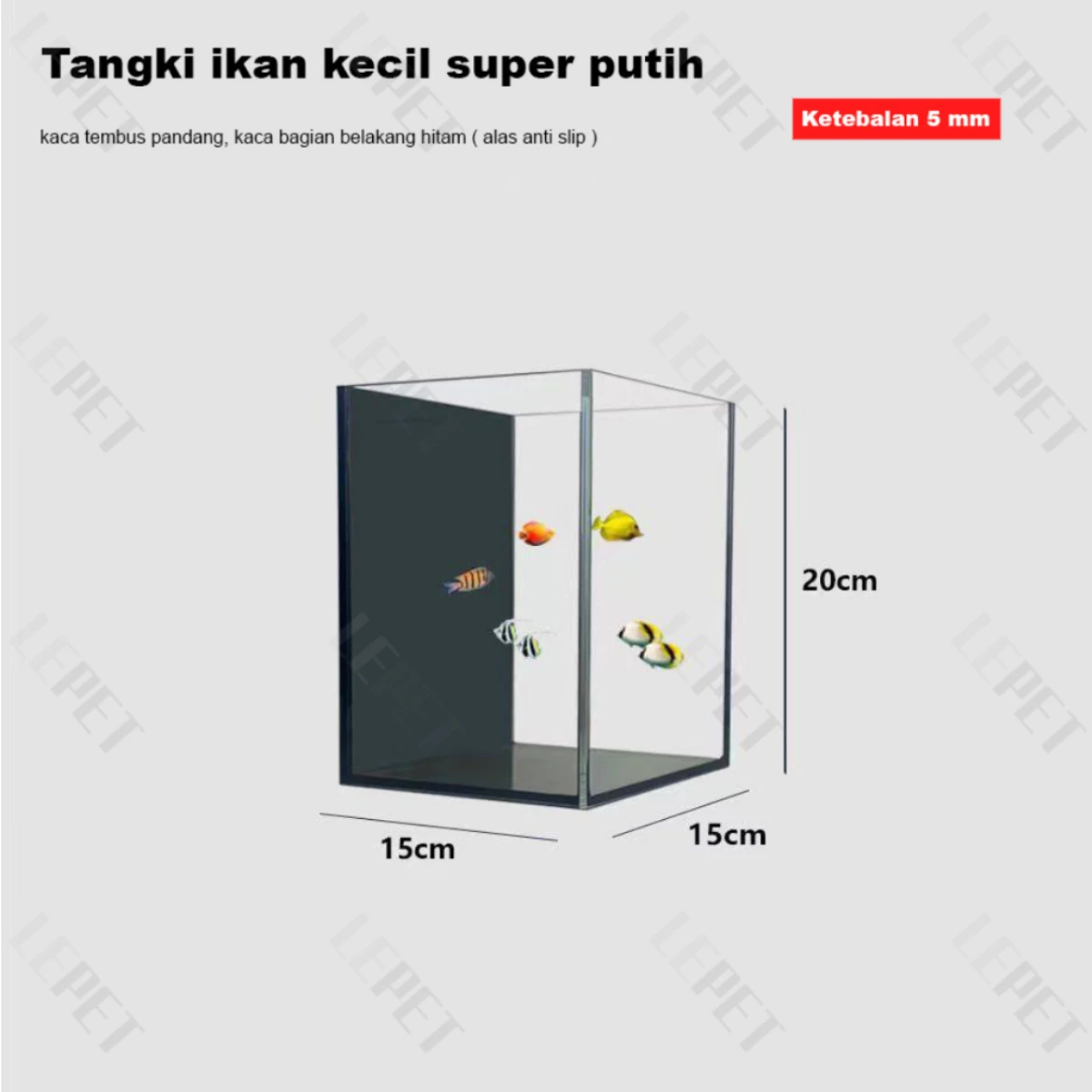 LEPET Akuarium Ikan HB15 / 20 / 25 / Tempat Ikan / Aquarium Mini foto 2