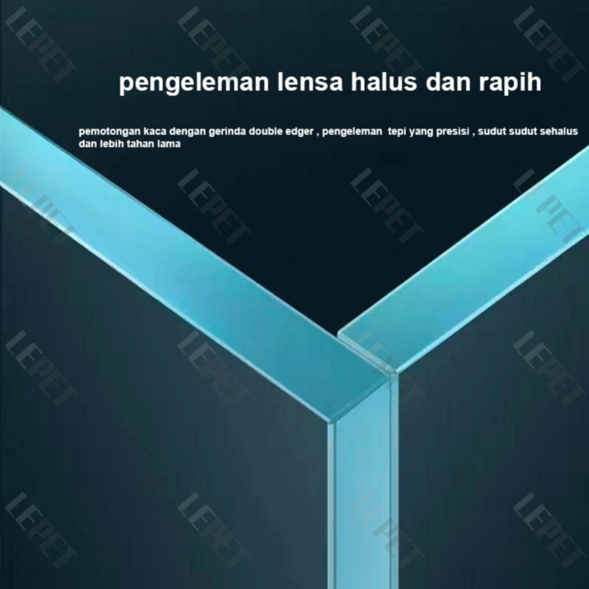 LEPET Akuarium Ikan Mini JR512 50cm/60cm Tangki Ikan Mini dengan bahan kaca super bening foto 6