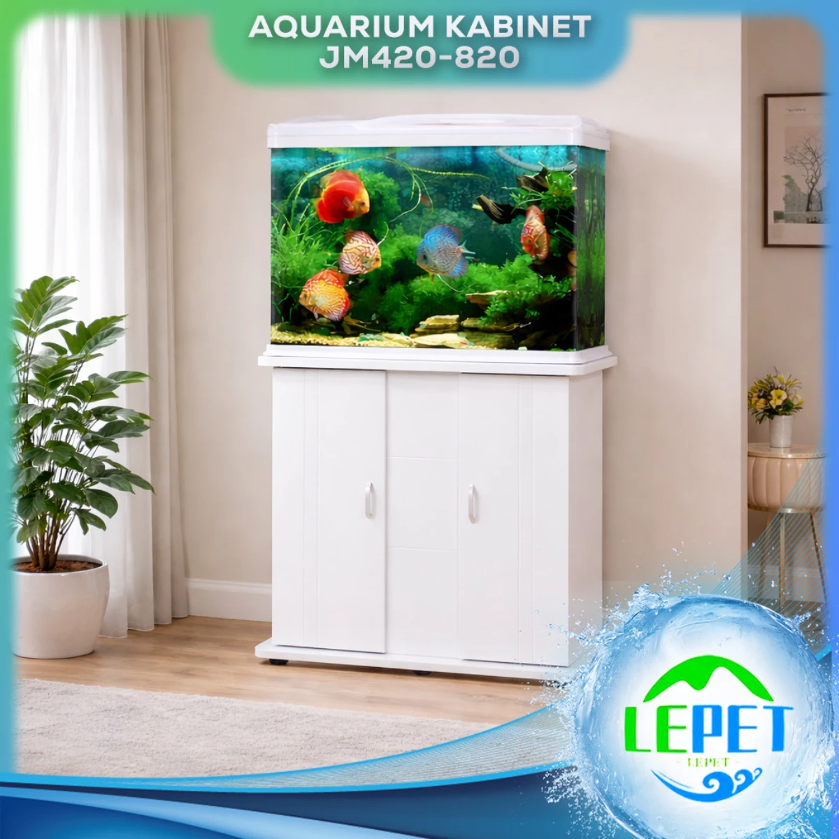 LEPET AQUARIUM PAKET MURAH DAN LENGKAP DENGAN MEJA PAM-420 / 520 / 620 / 820 / AQUARIUM SET CABINET