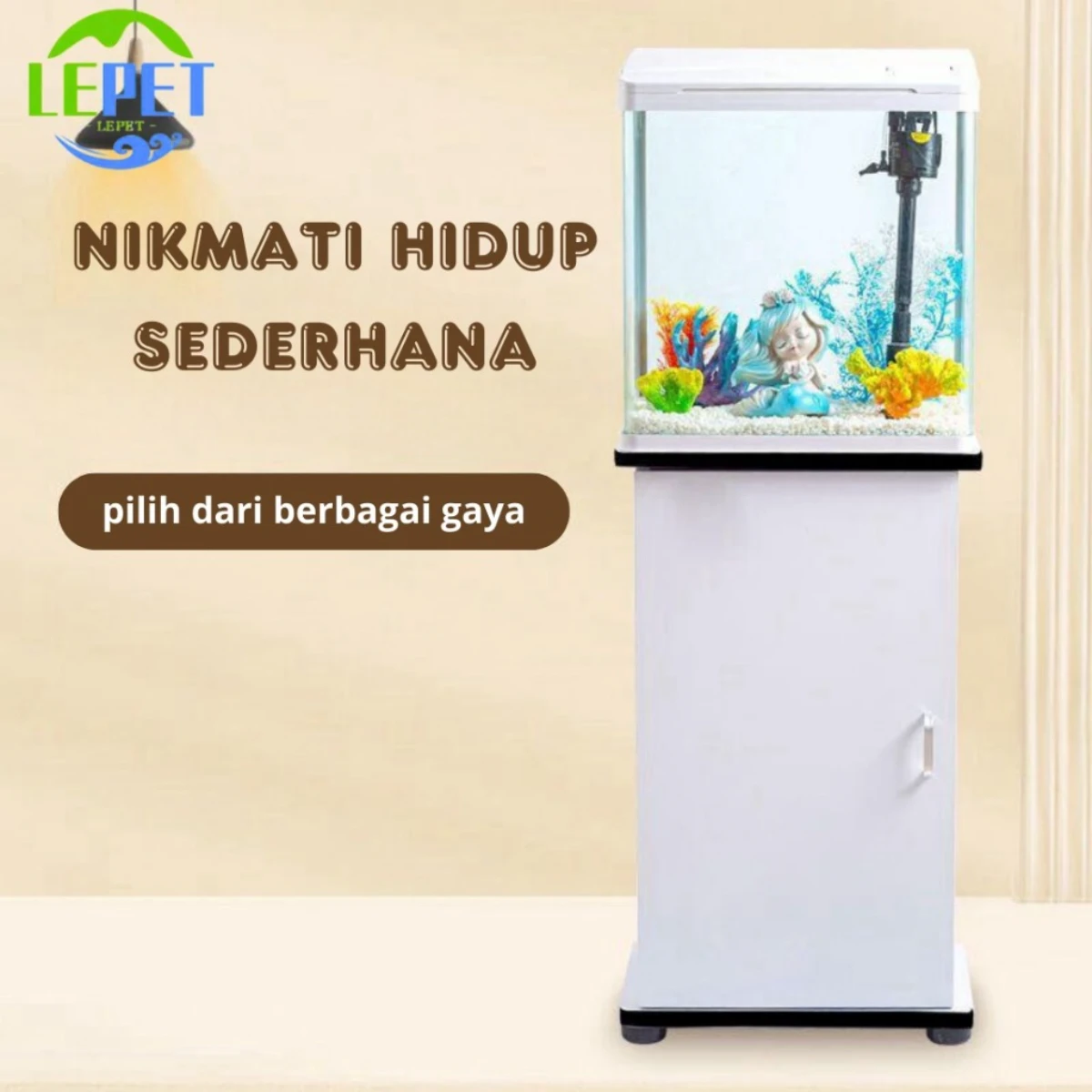 LEPET Meja aquarium minimalis 400 / Kabinet aquarium / meja aquascape / akuarium cabinet / lemari aquarium foto 2