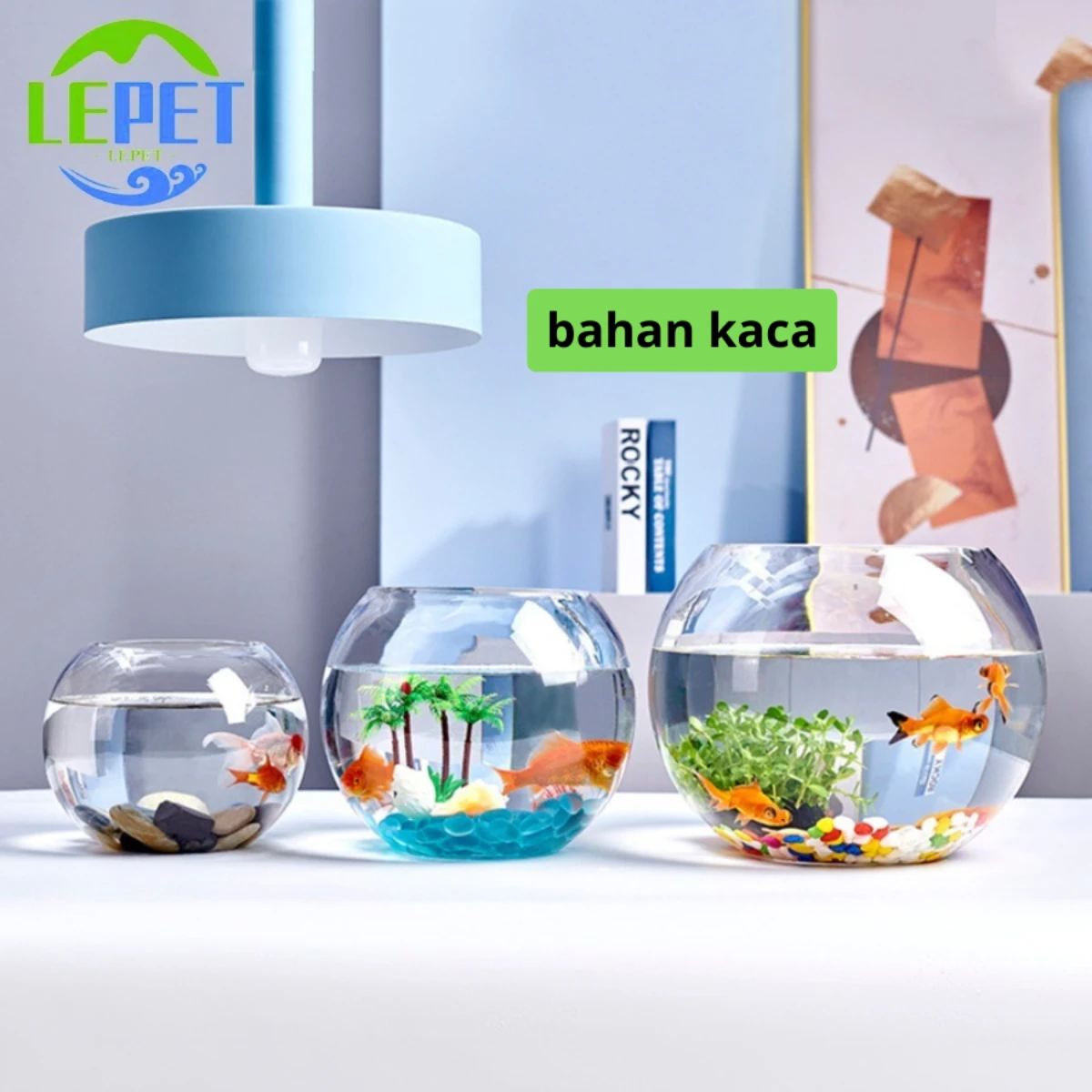 LEPET AQUARIUM MINI KECIL A26-2 / A26-3 AKUARIUM IKAN CUPANG HIAS / KURA-KURA foto 7