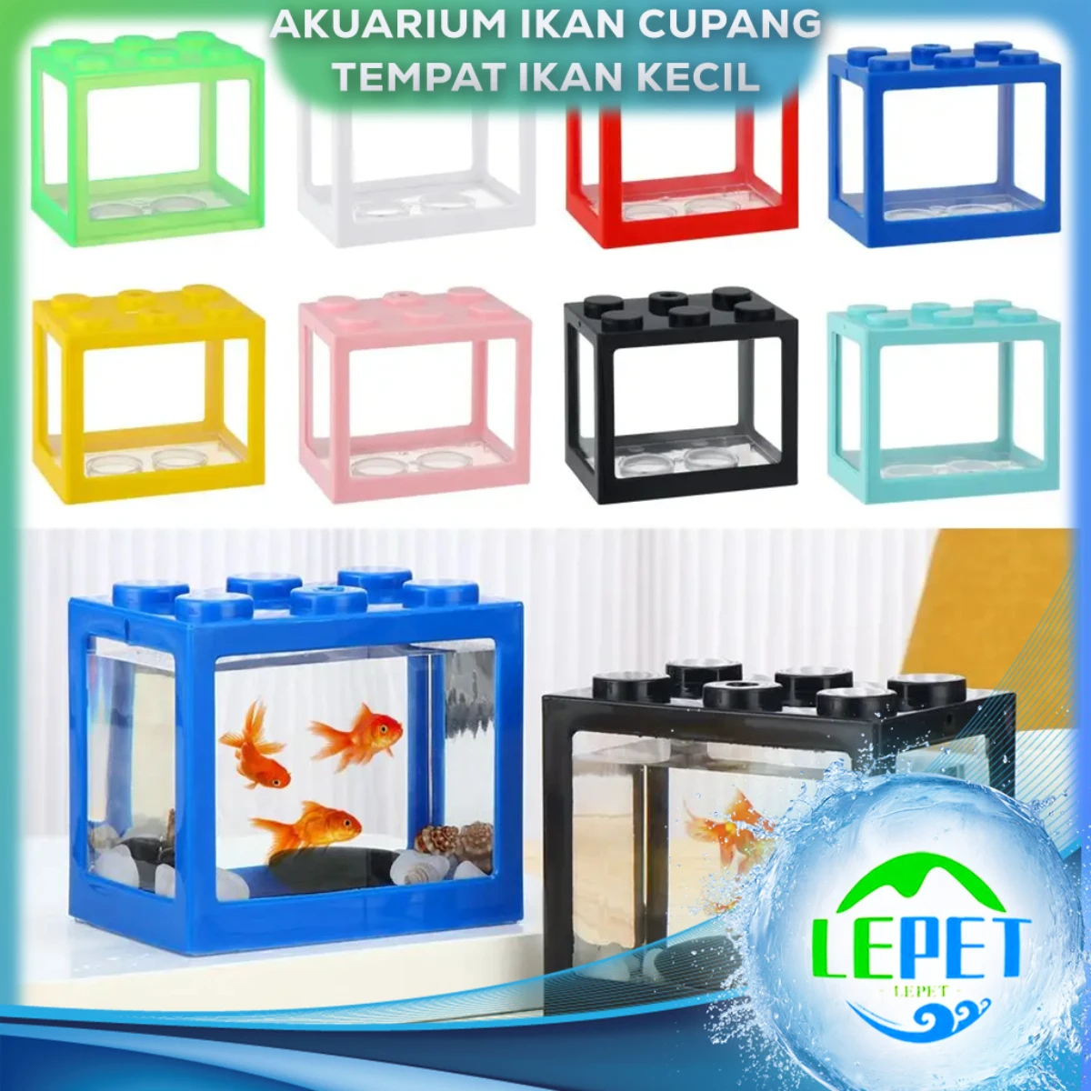 LEPET Akuarium Ikan Cupang / Tempat Ikan Kecil Akrilik / Aquarium Mini Acrylic