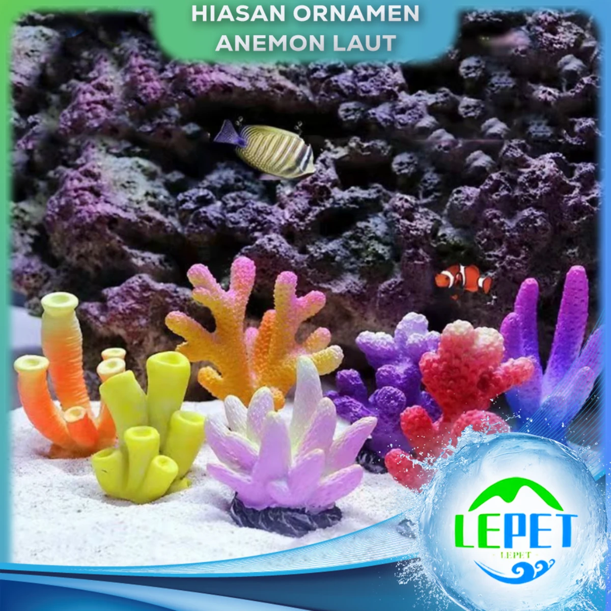 LEPET Miniatur Anemon Laut Utk Bermain Sensory Anak / Topping Cake / Diorama / Terrarium