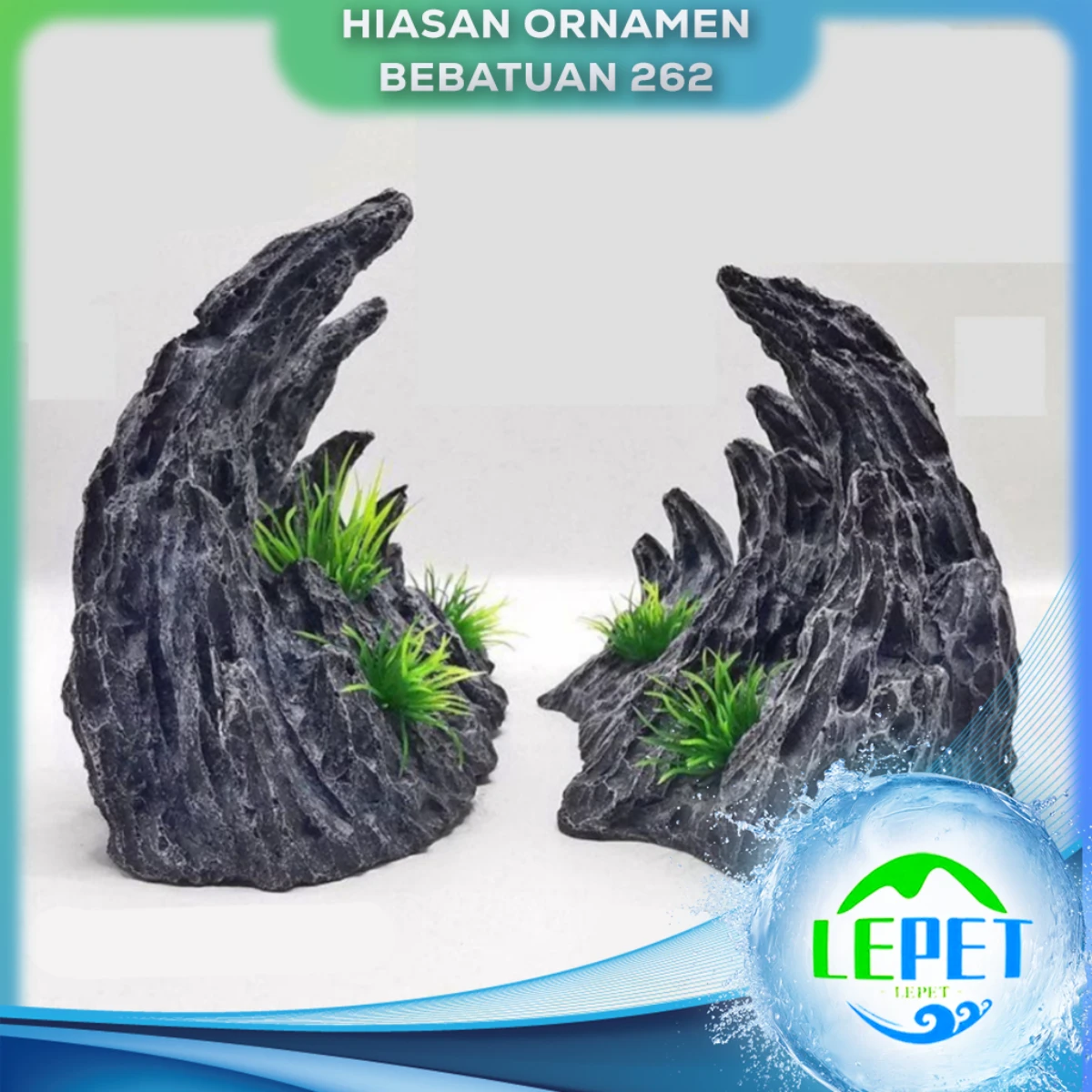 LEPET Hiasan Aquarium 262/ Tangki Ikan Iansekap Bebatuan Dekorasi Resin Ornamen Simulasi Batu