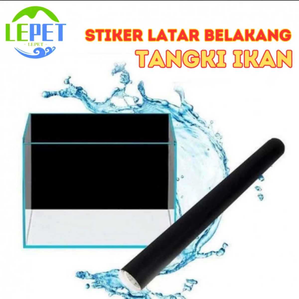 LEPET STICKER DASAR AQUARIUM 61cm / 30cm per GULUNG MOTIF KOTAK-KOTAK foto 2