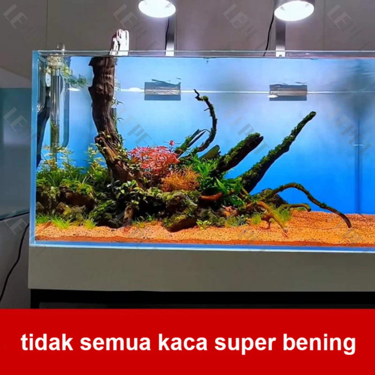 LEPET Akuarium Ikan Mini JR512/ JR517 (30/35/40/50/60 cm) Tangki Ikan Mini dengan bahan kaca super bening foto 3