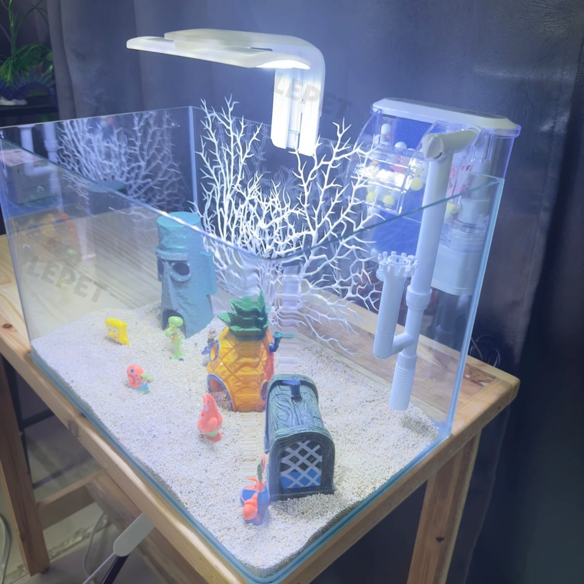 LEPET PAKET AQUARIUM SPONGEBOB 40CM / AQUARIUM MELENGKUNG / AQUASCAPE / AQUARIUM BENDING foto 2