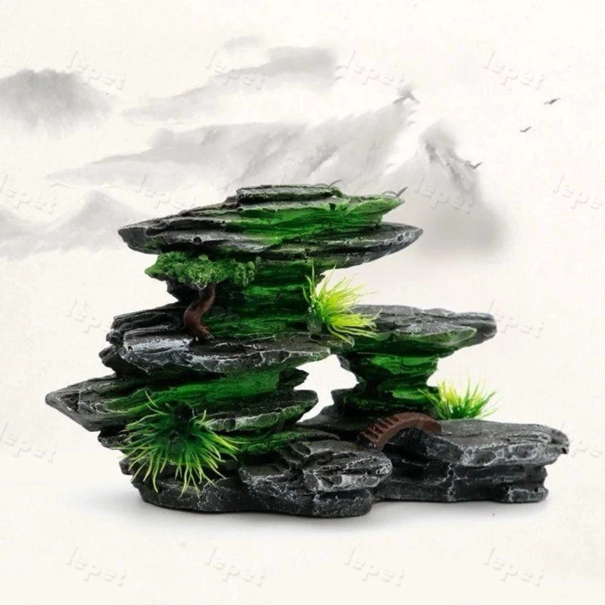 LEPET Hiasan Aquarium GS1208 / GS1633 Tangki Ikan Iansekap Bebatuan Dekorasi Resin Ornamen Simulasi Batu foto 6