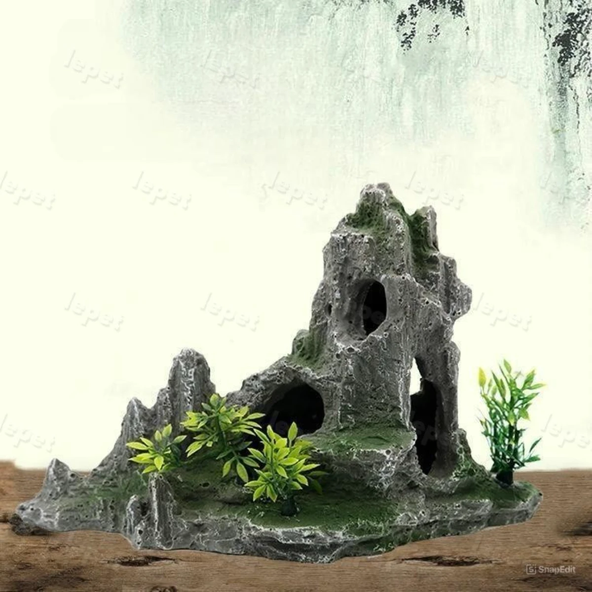 LEPET Hiasan Aquarium GS1208 / GS1633 Tangki Ikan Iansekap Bebatuan Dekorasi Resin Ornamen Simulasi Batu foto 5