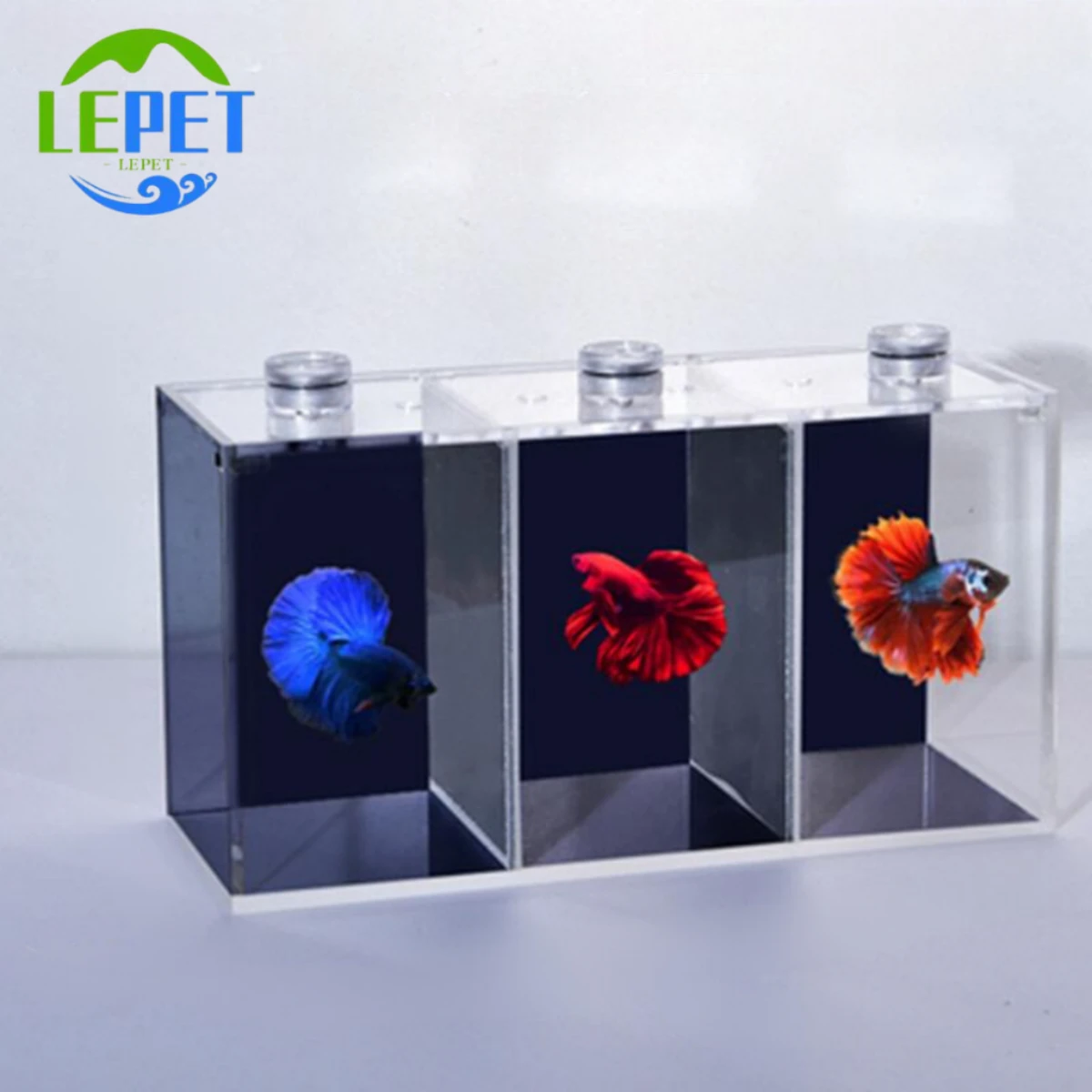 LEPET Akuarium Ikan Cupang 3 skat / Tempat Ikan Kecil Akrilik / Aquarium Mini Acrylic foto 3