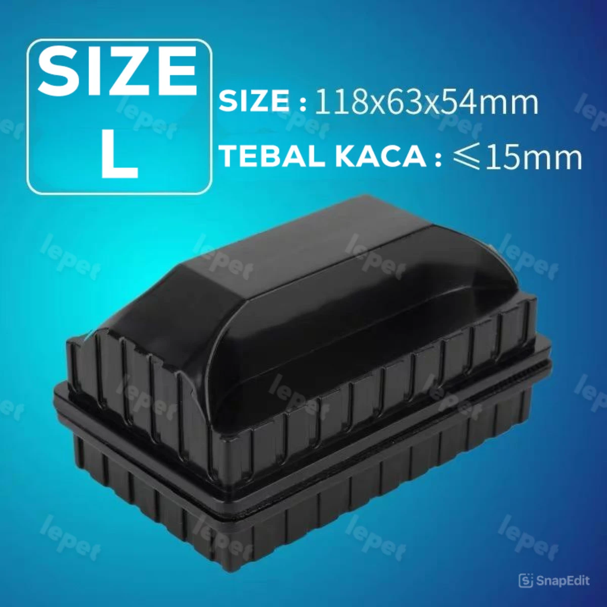 LEPET Pembersih Magnet kaca Aquarium MB-S/M/L Brush Small Sikat Magnet Pembersih original foto 4