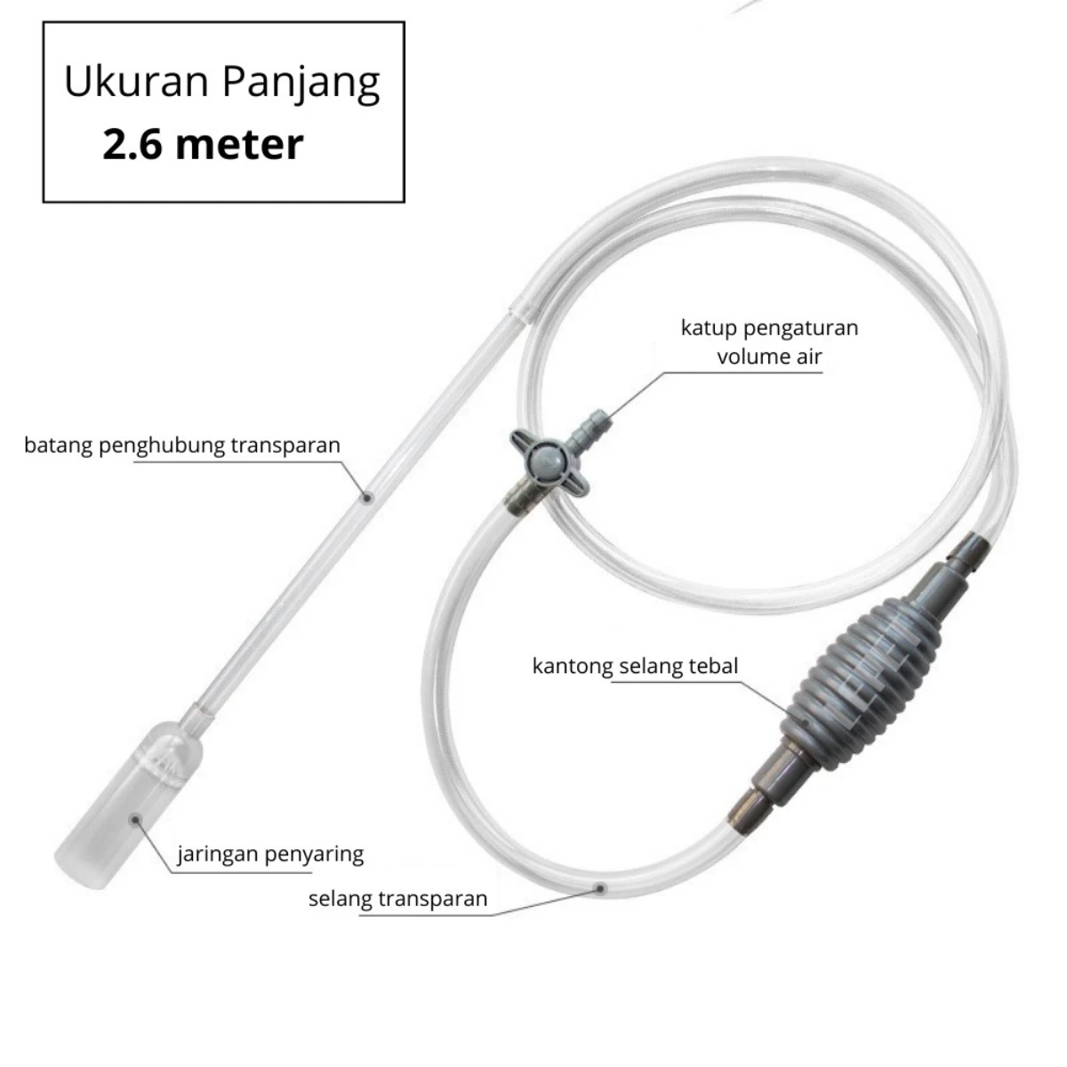LEPET Alat pembersih PJ09 / PJ41 pompa penyedot vakum tangki ikan bersih akuarium 1.5m/1.7m/2.6m yang mudah dioperasikan foto 4