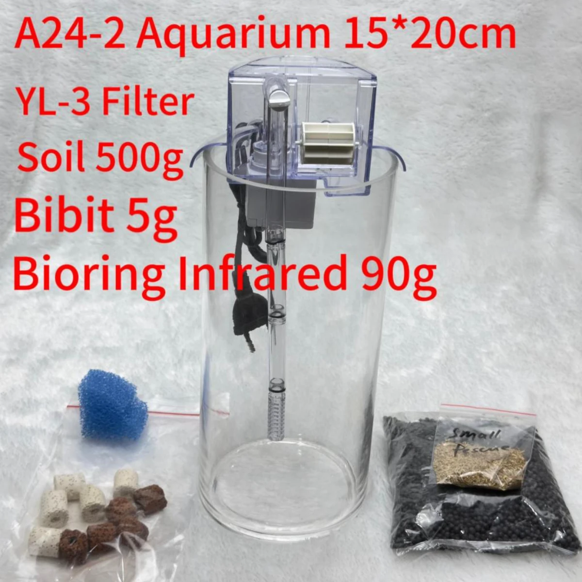LEPET AQUARIUM MINI KECIL A24-1 + YL-3 / A24-2 + YL-3 AKUARIUM IKAN CUPANG HIAS foto 2