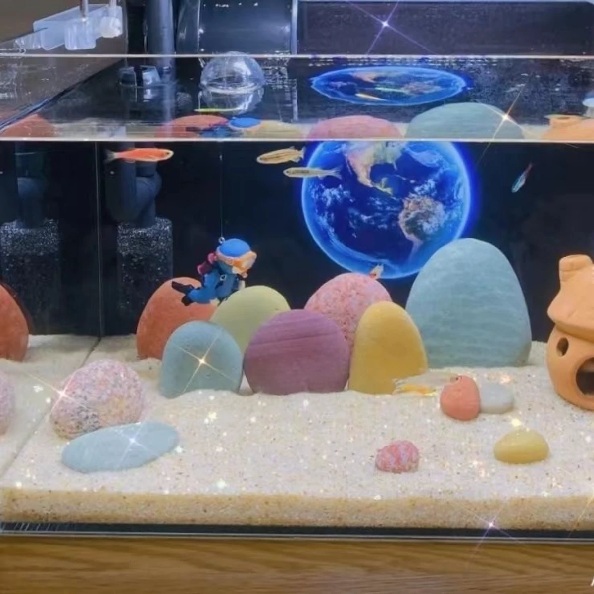 LEPET Batu Kristal kaca HIASAN AQUARIUM / Ice Stone Aquarium /batu kaca crystal 3-5/5-5/19-5/7-5/16-5/16-3/7-3/22-5 foto 9