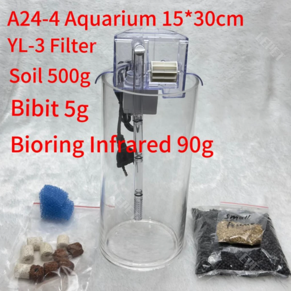 LEPET AQUARIUM MINI KECIL A24-3 + YL-3 / A24-4 +YL 3 AKUARIUM IKAN CUPANG HIAS foto 4