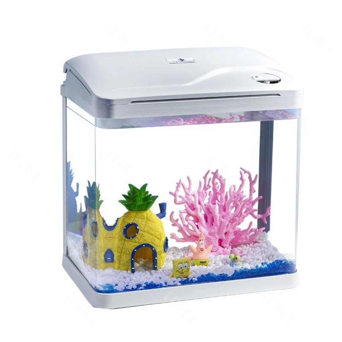 LEPET Akuarium Ikan Mini XS 220/260/320/400/520/620/820 Tangki Ikan Mini Dengan Filter Dan Lampu Led foto 2