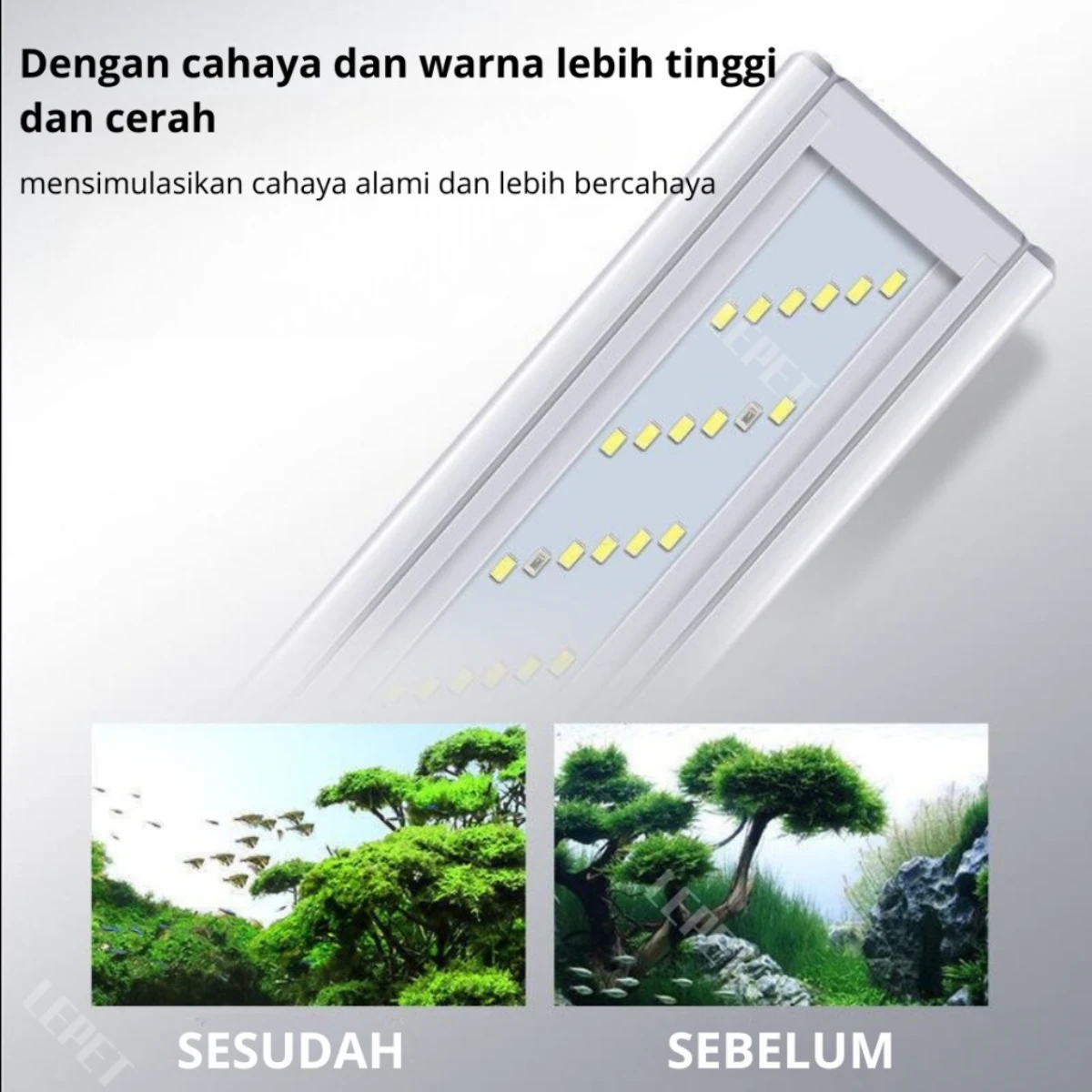 LEPET Lampu Gantung Aquarium Aquascape SC80 / SC100 / SC120 LAMPU AQUARIUM 6 LED foto 5