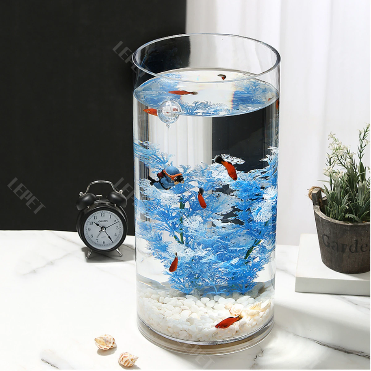 LEPET AQUARIUM MINI KECIL A22 / A23 AKUARIUM IKAN CUPANG HIAS / KURA-KURA foto 9