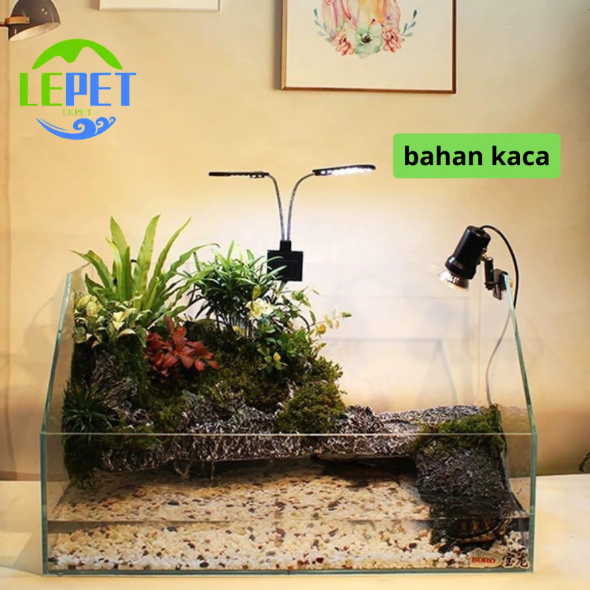 LEPET Akuarium Ikan Mini JR310 (40/50/60 cm) Tangki Ikan Mini dengan bahan kaca super bening foto 7