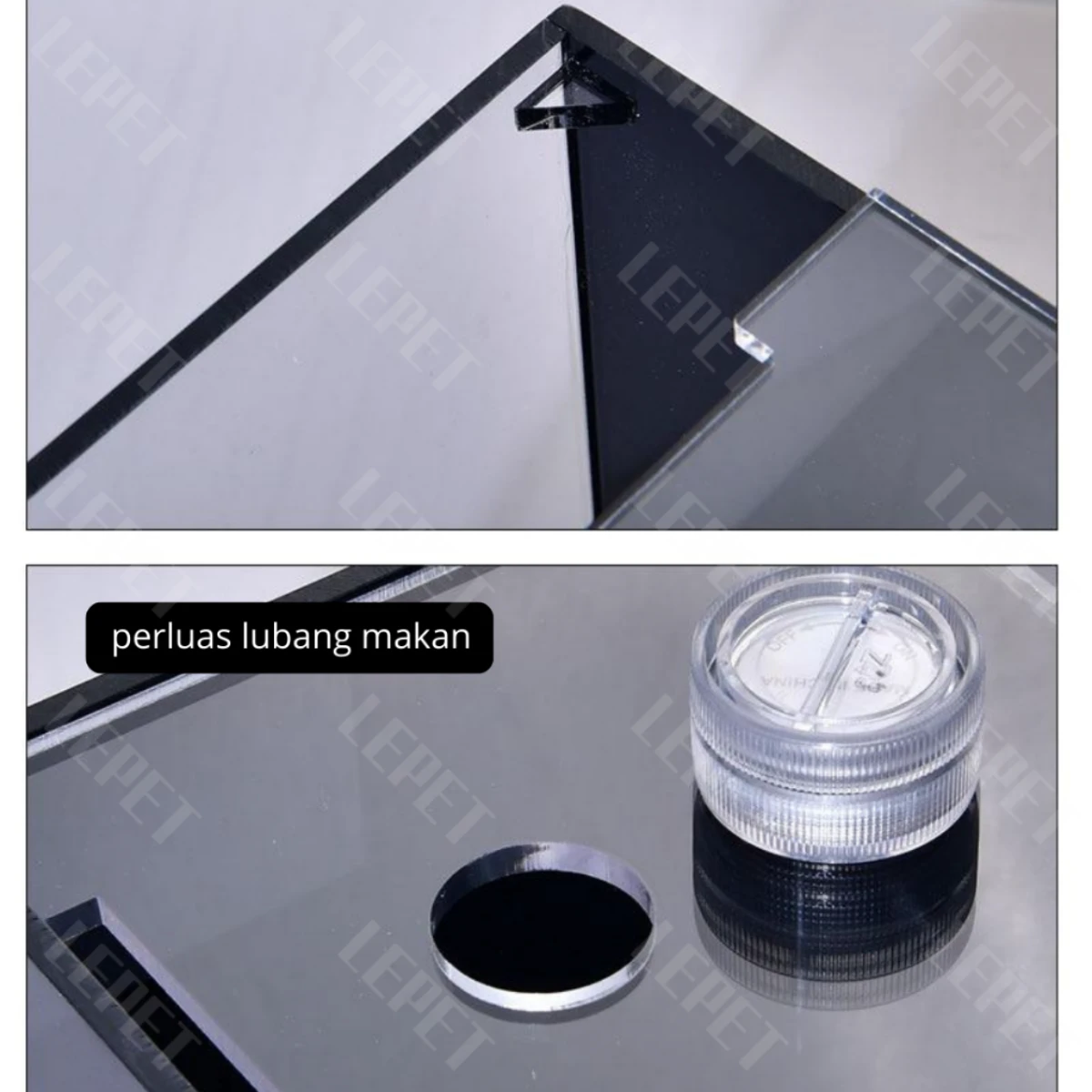 LEPET Akuarium Ikan Cupang 2 skat / Tempat Ikan Kecil Akrilik / Aquarium Mini Acrylic foto 5