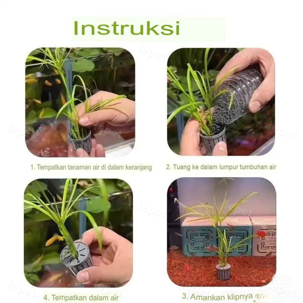 LEPET keranjang tanam rumput air PJ70 , menghemat ruang, partisi baki akuarium ikan,pot tanaman air aquarium/WATER PLANT BASKET foto 6