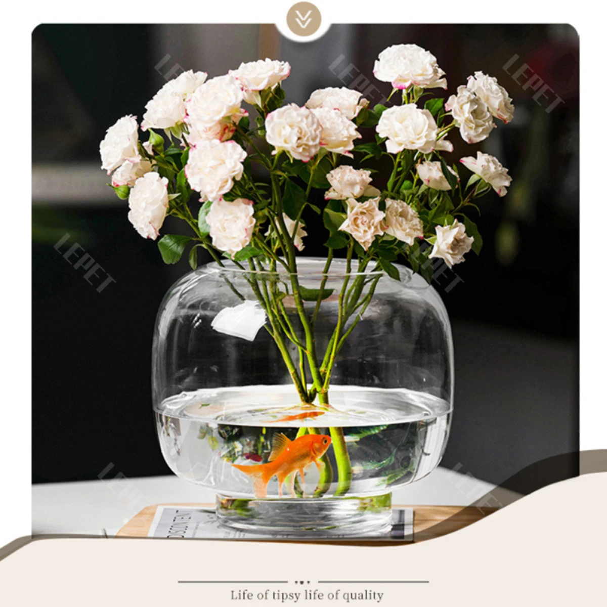 LEPET AQUARIUM MINI KECIL A20 / A21 / AKUARIUM IKAN CUPANG HIAS / KURA-KURA foto 7