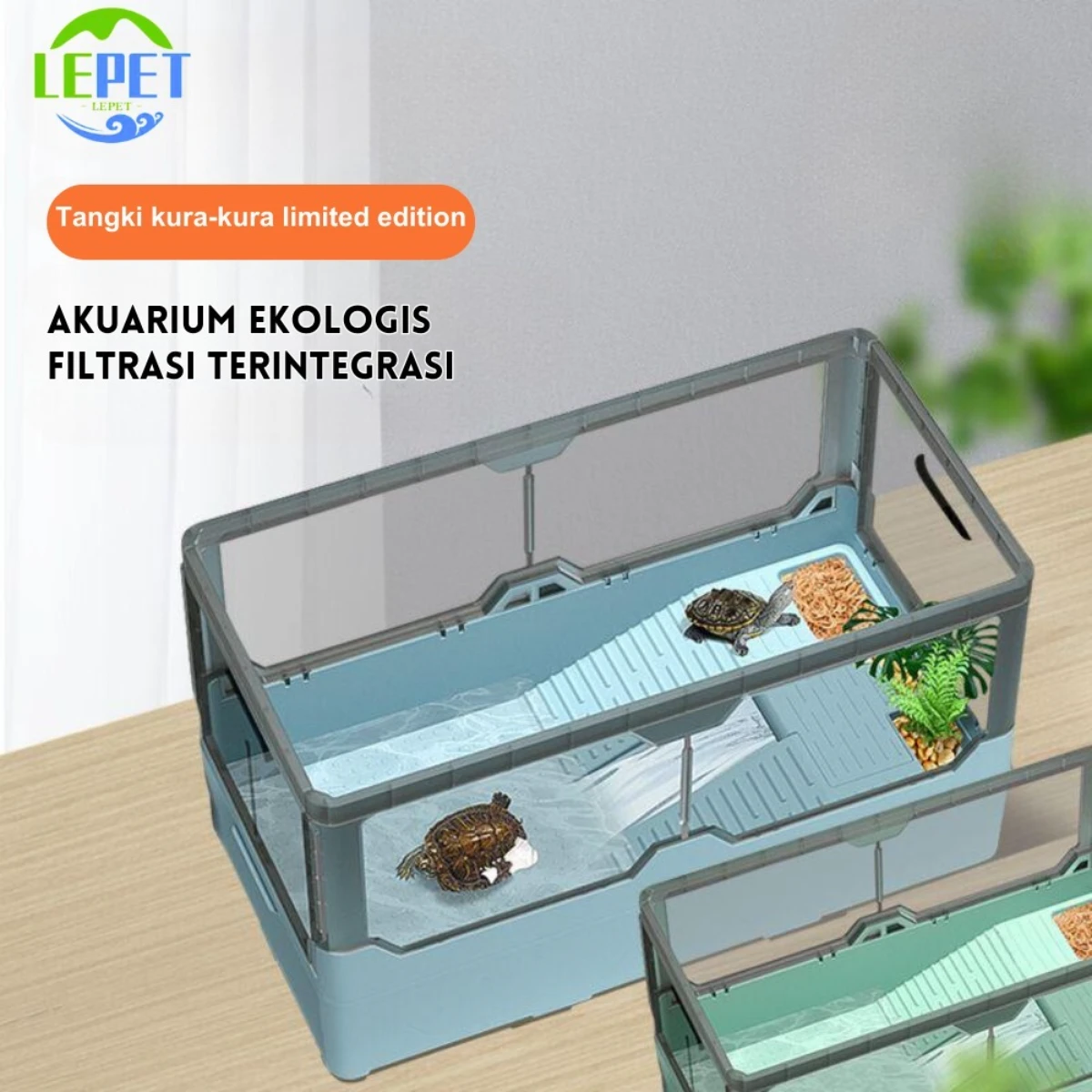 LEPET Turtle Enclosure Aquarium Tank GH07/GH09 / Kandang Kura / aquarium kura kura foto 5