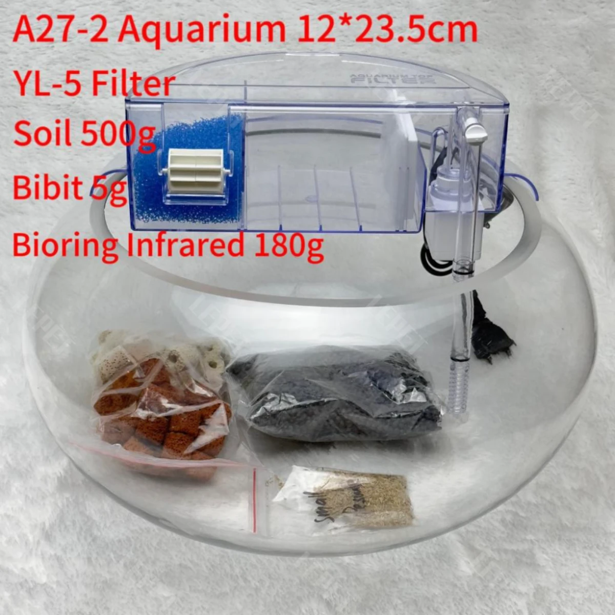 LEPET AQUARIUM MINI KECIL A27-1+YL-3 A27-2+YL-5 AKUARIUM IKAN CUPANG HIAS  KURA-KURA foto 2