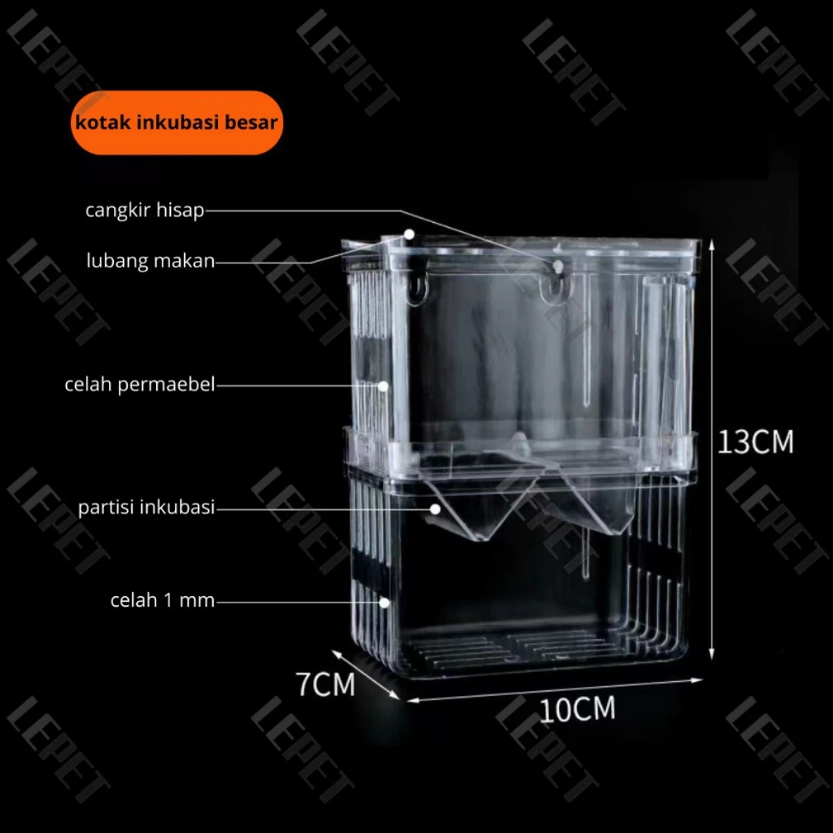 LEPET Breeding Box Guppy A14/ Isolation Box / Karantina Ikan foto 3