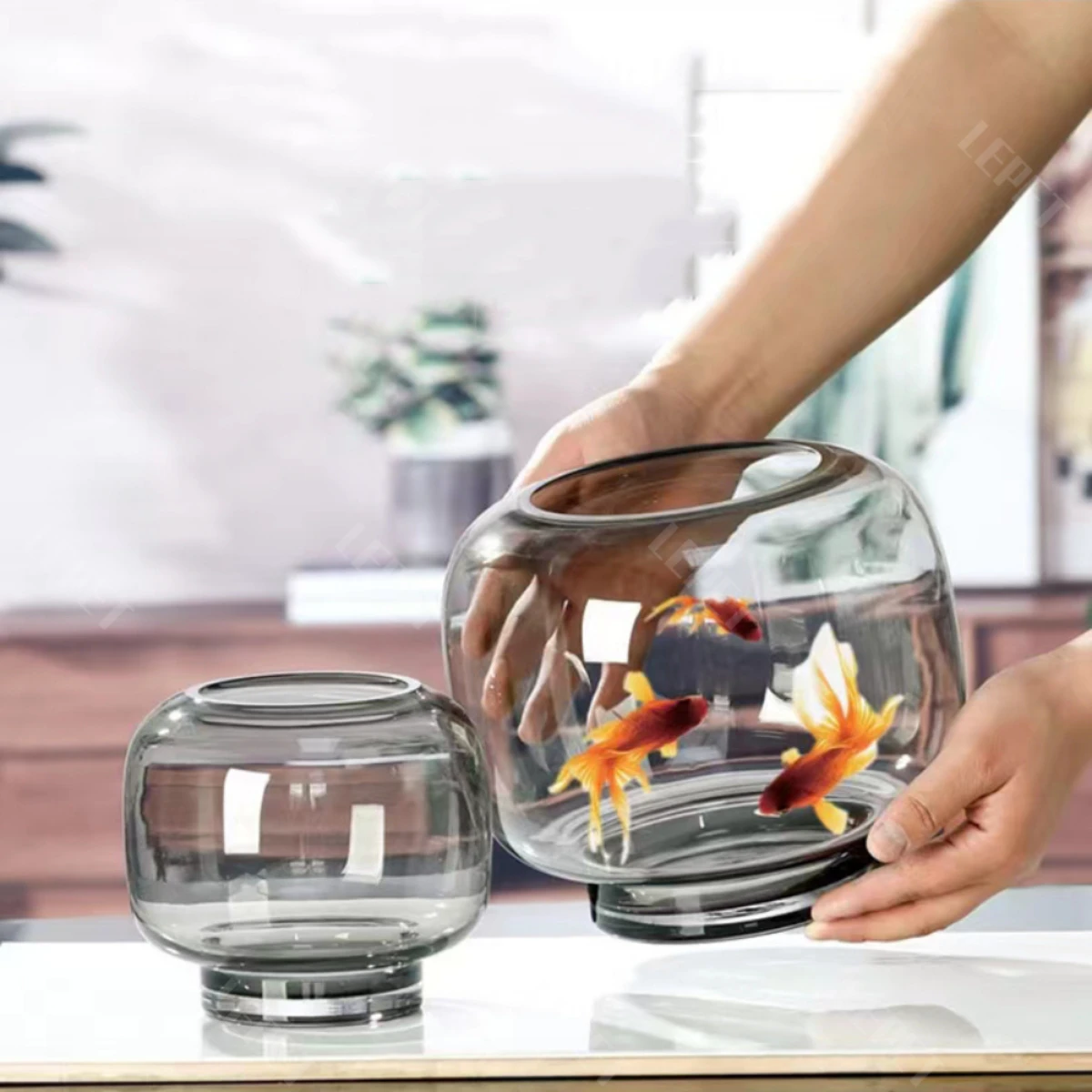LEPET AQUARIUM MINI KECIL A20 / A21 / AKUARIUM IKAN CUPANG HIAS / KURA-KURA foto 4