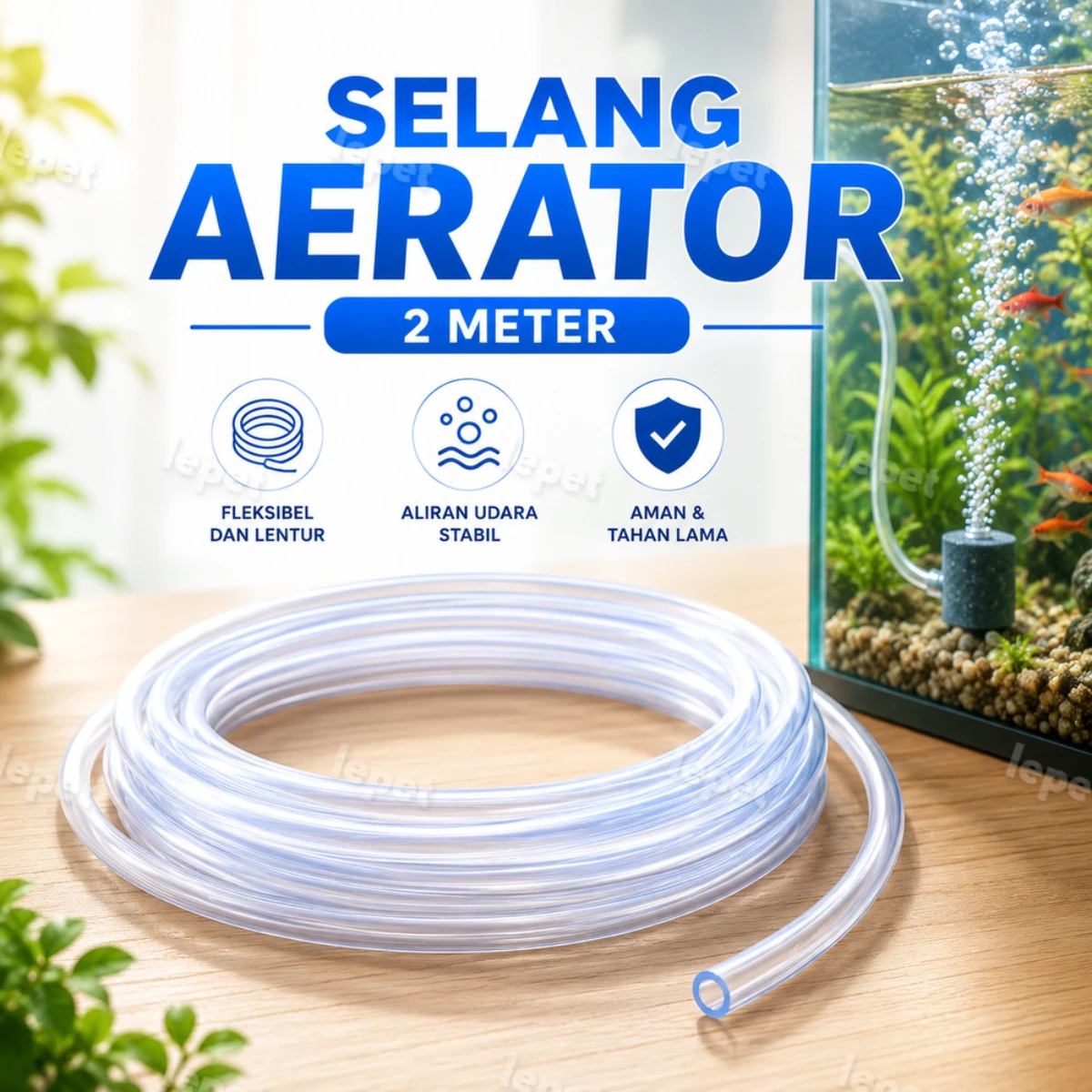 LEPET Selang Aerator Aquarium Aquascape - Selang Puso Air Pump Aquarium foto 6