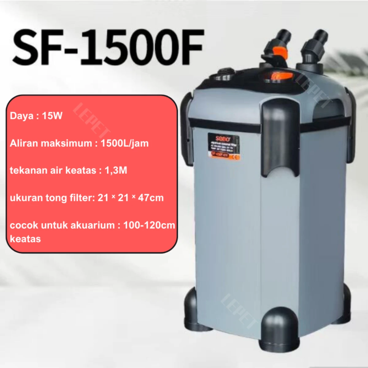 LEPET Filter external cannister SF850F/SF1000F/SF1200F/SF1500F /Filter Penyaring Air Aquarium foto 3