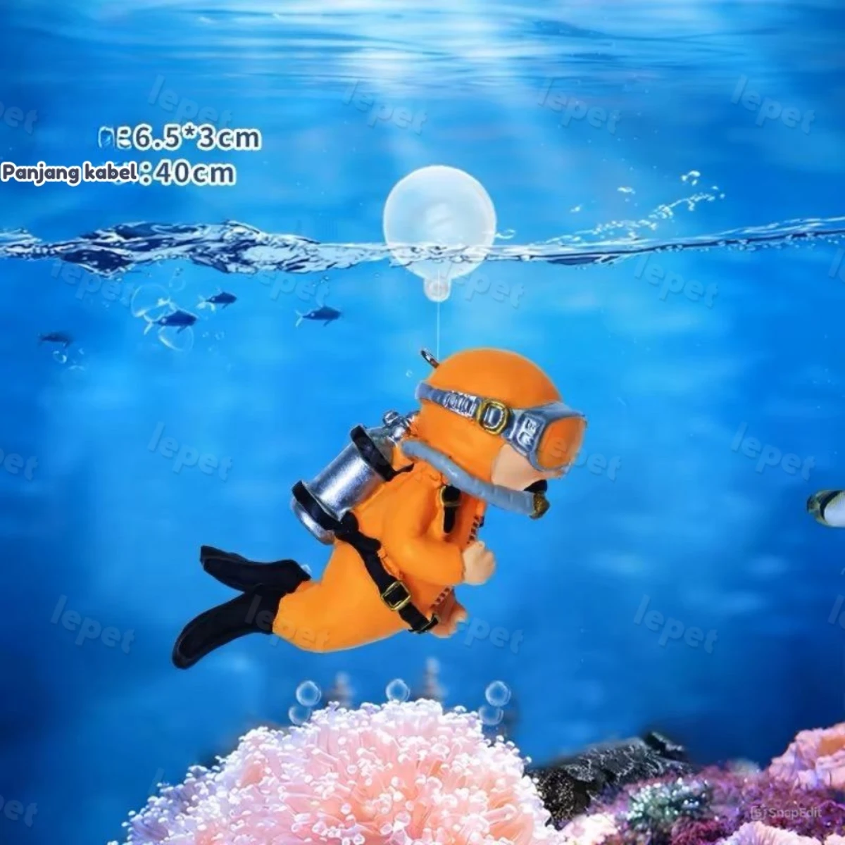 LEPET Hiasan Ornamen Penyelam Aquarium PJ18/PJ25/PJ26 Miniatur Penyelam Bahan Resin Untuk Dekorasi Hiasan Akuarium foto 4