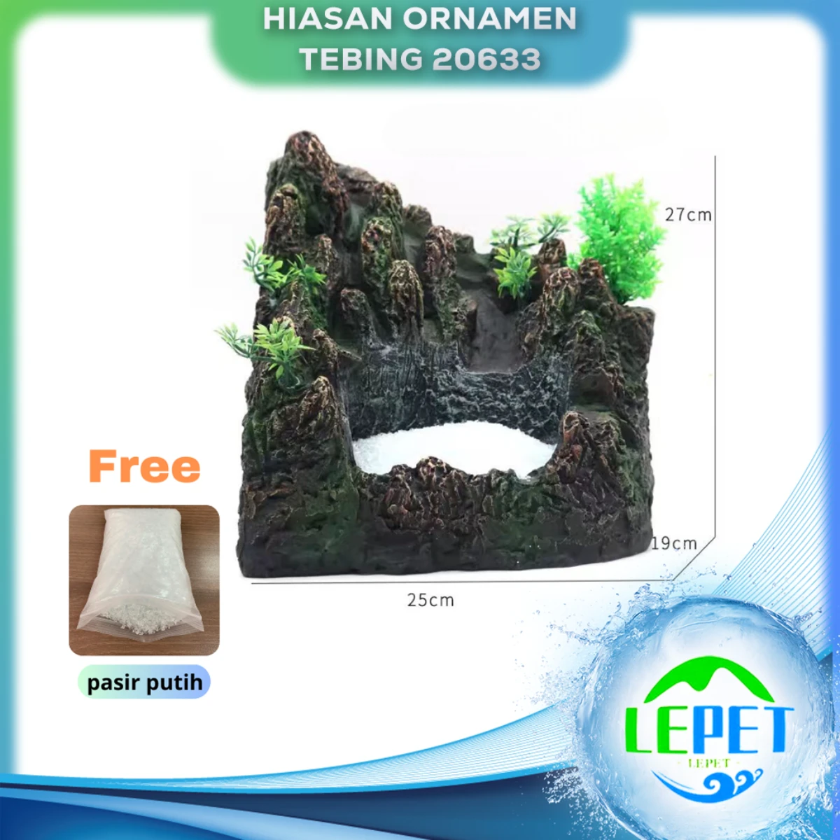 LEPET WATERFALL AQUASCAPE 20633 / HIASAN AQUARIUM TEBING AIR TERJUN foto 2