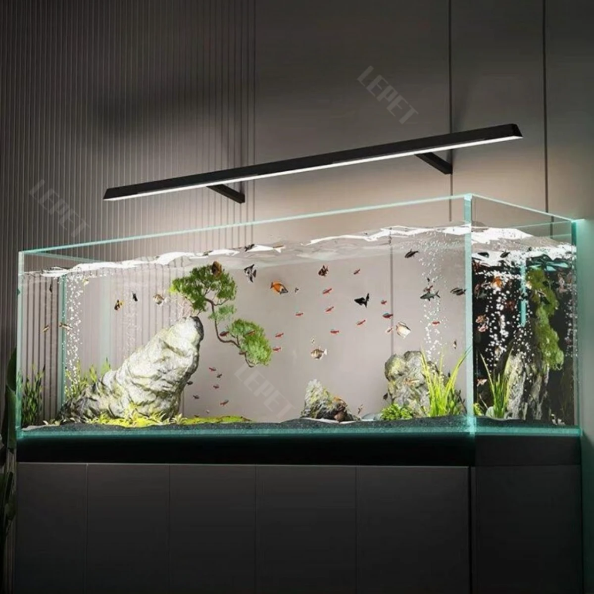 LEPET Akuarium Ikan OPTIK CLEAR JR01 / JR02 /JR03 / JR 04 (100cm/120cm) Tangki Ikan dengan bahan kaca super bening foto 5