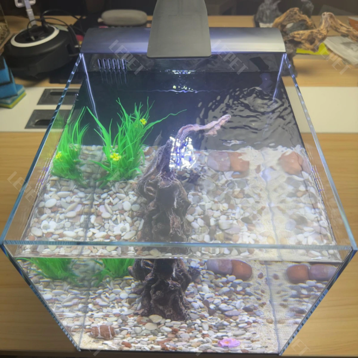 LEPET Akuarium Ikan Mini CL 26/40/45/50/60/80 Tangki Ikan Mini Dengan Filter Dan Lampu Led foto 3