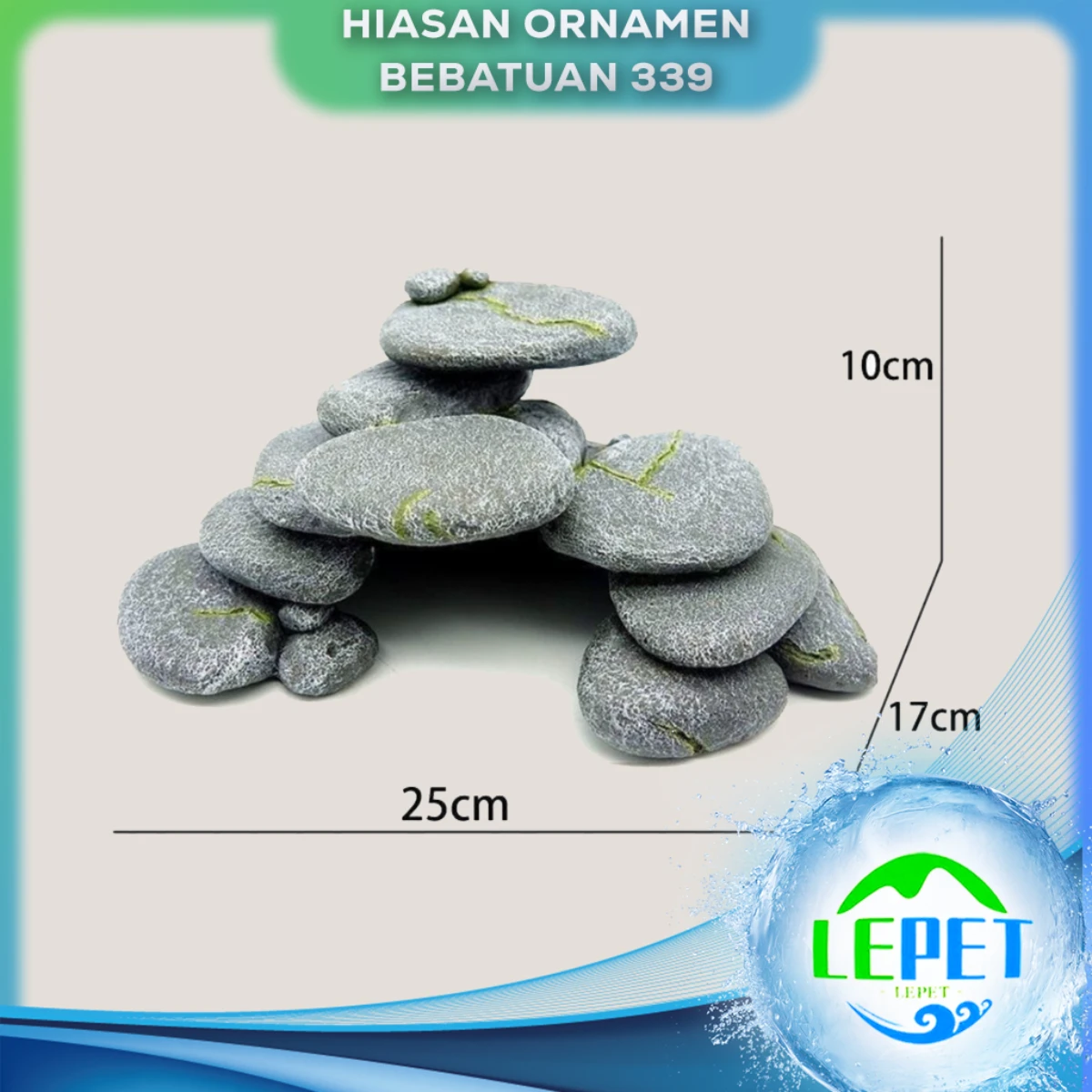 LEPET Hiasan Aquarium 339/ Tangki Ikan Iansekap Bebatuan Dekorasi Resin Ornamen Simulasi Batu