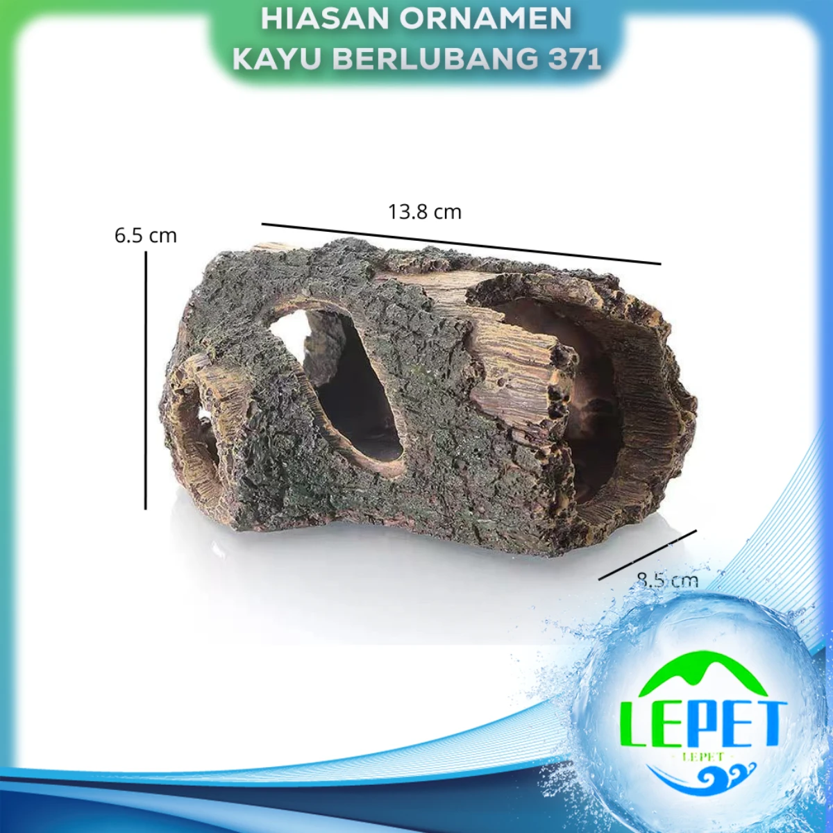 LEPET Hiasan Aquarium 371 / Ornamen Kayu Berlubang / Dekorasi Aquarium Kayu Tempat Sembunyi Ikan