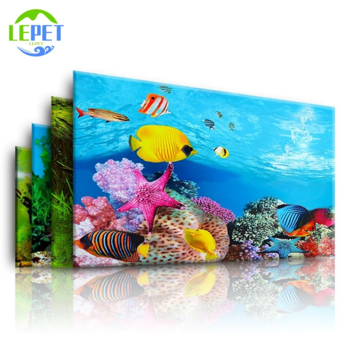 LEPET 50CM STICKER BACKGROUND AQUARIUM 2 SISI motif A,C,E,G,H,K / TIMBAL BALIK /AQUASCAPE / STIKER AKUARIUM / SCOUTLITE foto 4
