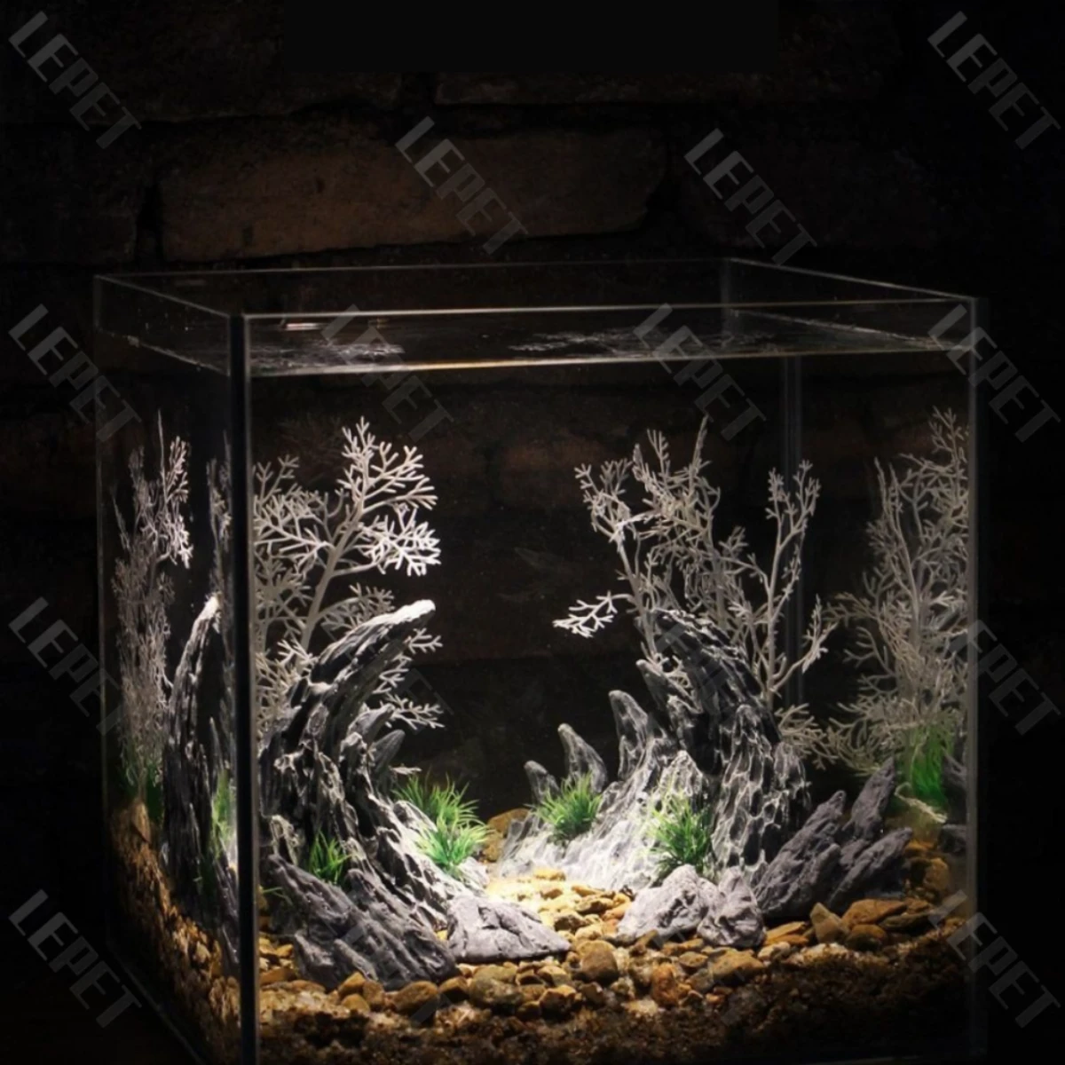 LEPET Hiasan Aquarium 262/ Tangki Ikan Iansekap Bebatuan Dekorasi Resin Ornamen Simulasi Batu foto 4