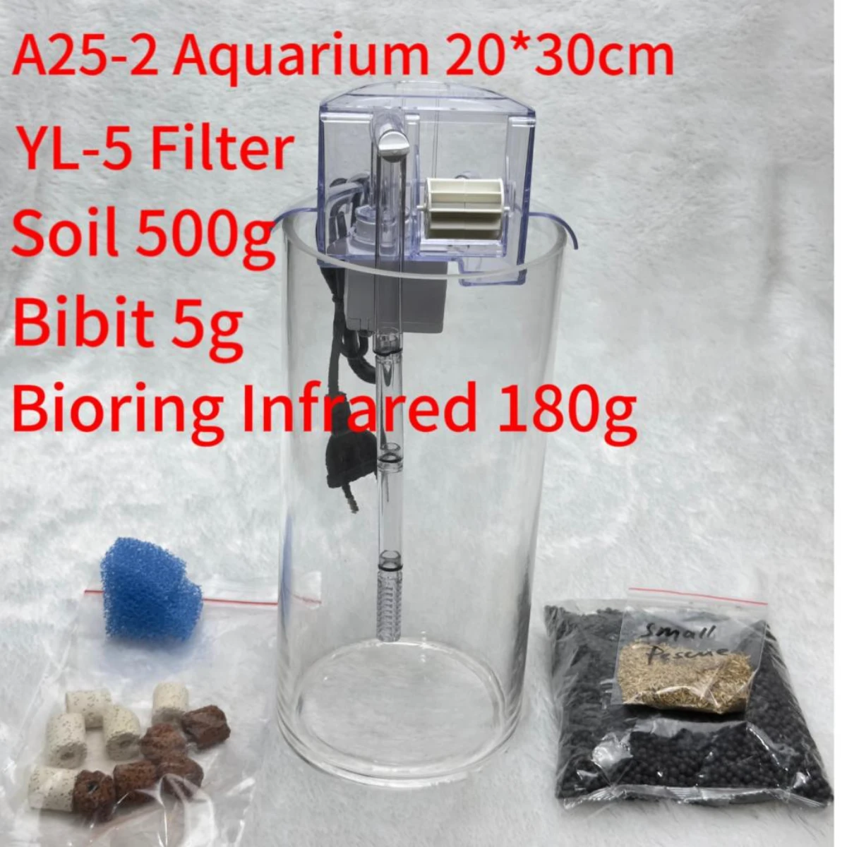 LEPET AQUARIUM MINI KECIL A25-1+YL-5 / A25-2+YL-5 AKUARIUM IKAN CUPANG HIAS foto 2
