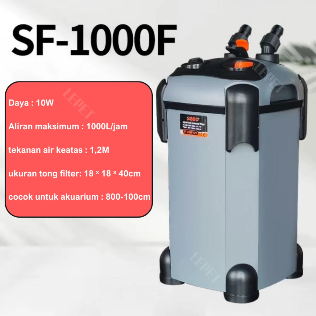 LEPET Filter external cannister SF850F/SF1000F/SF1200F/SF1500F /Filter Penyaring Air Aquarium foto 2