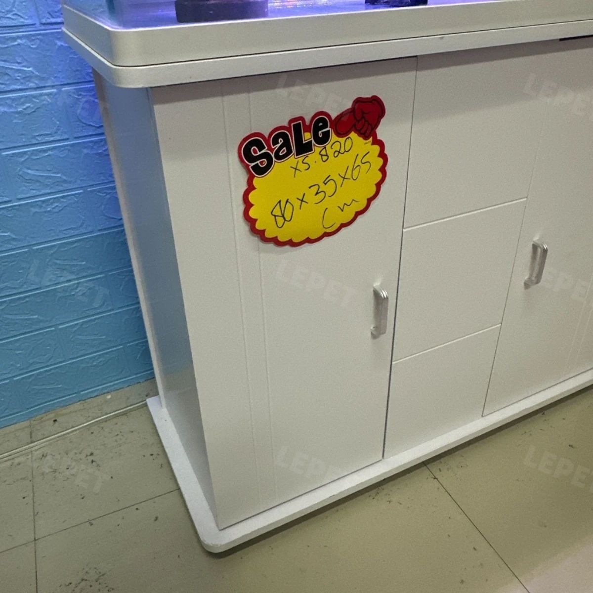 LEPET AQUARIUM PAKET MURAH DAN LENGKAP DENGAN MEJA UKURAN P820 / AQUARIUM SET CABINET foto 5