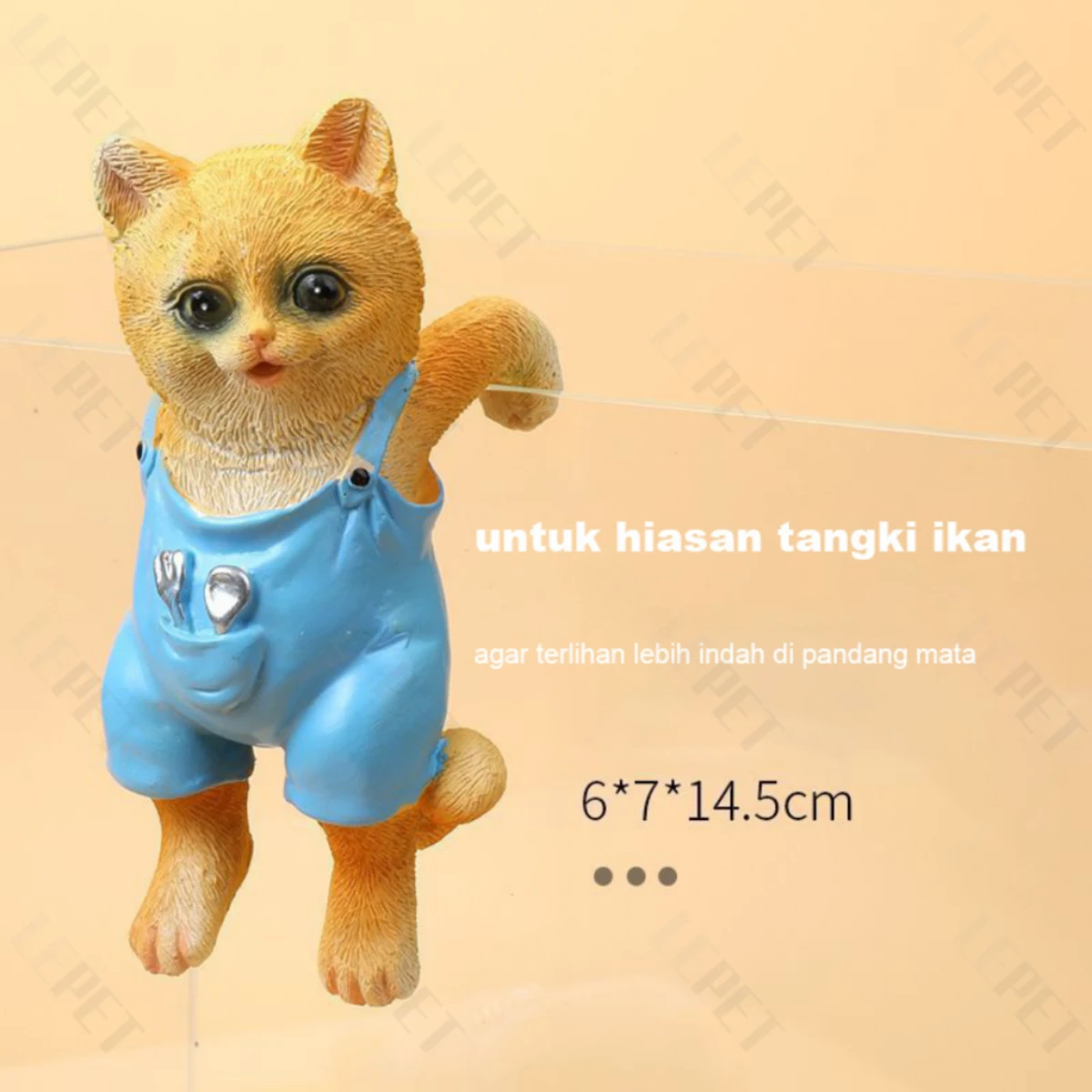 LEPET Ornamen Liontin Bentuk Kucing 759/760/761 Bahan Resin Untuk Dekorasi Tangki Ikan foto 2