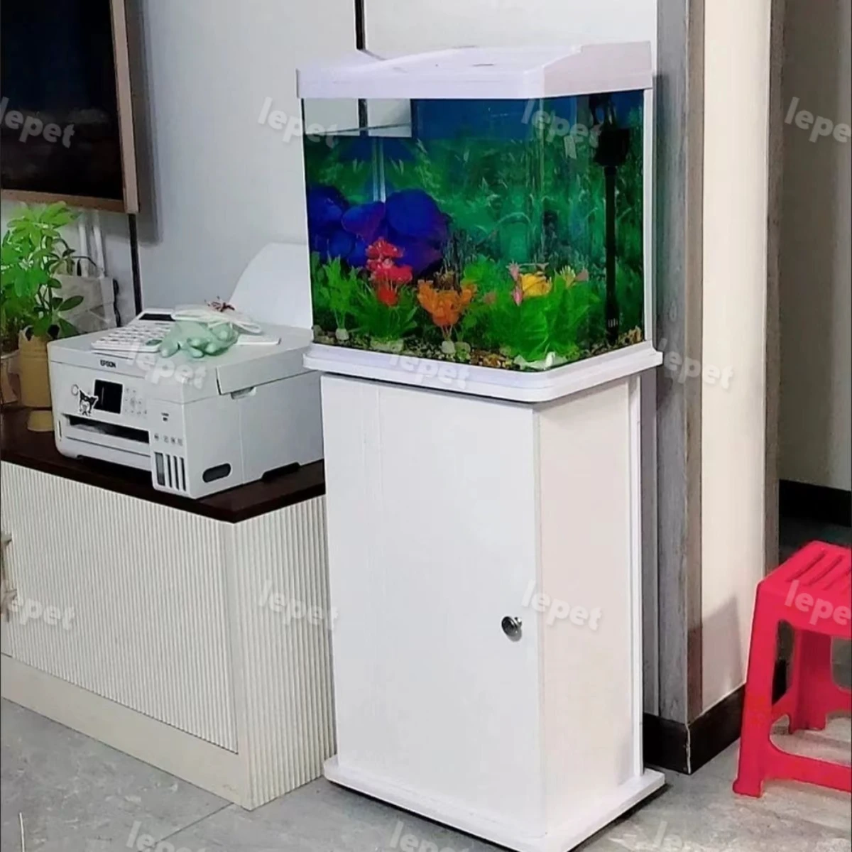 LEPET AQUARIUM PAKET MURAH DAN LENGKAP DENGAN MEJA PAM-420 / 520 / 620 / 820 / AQUARIUM SET CABINET foto 3
