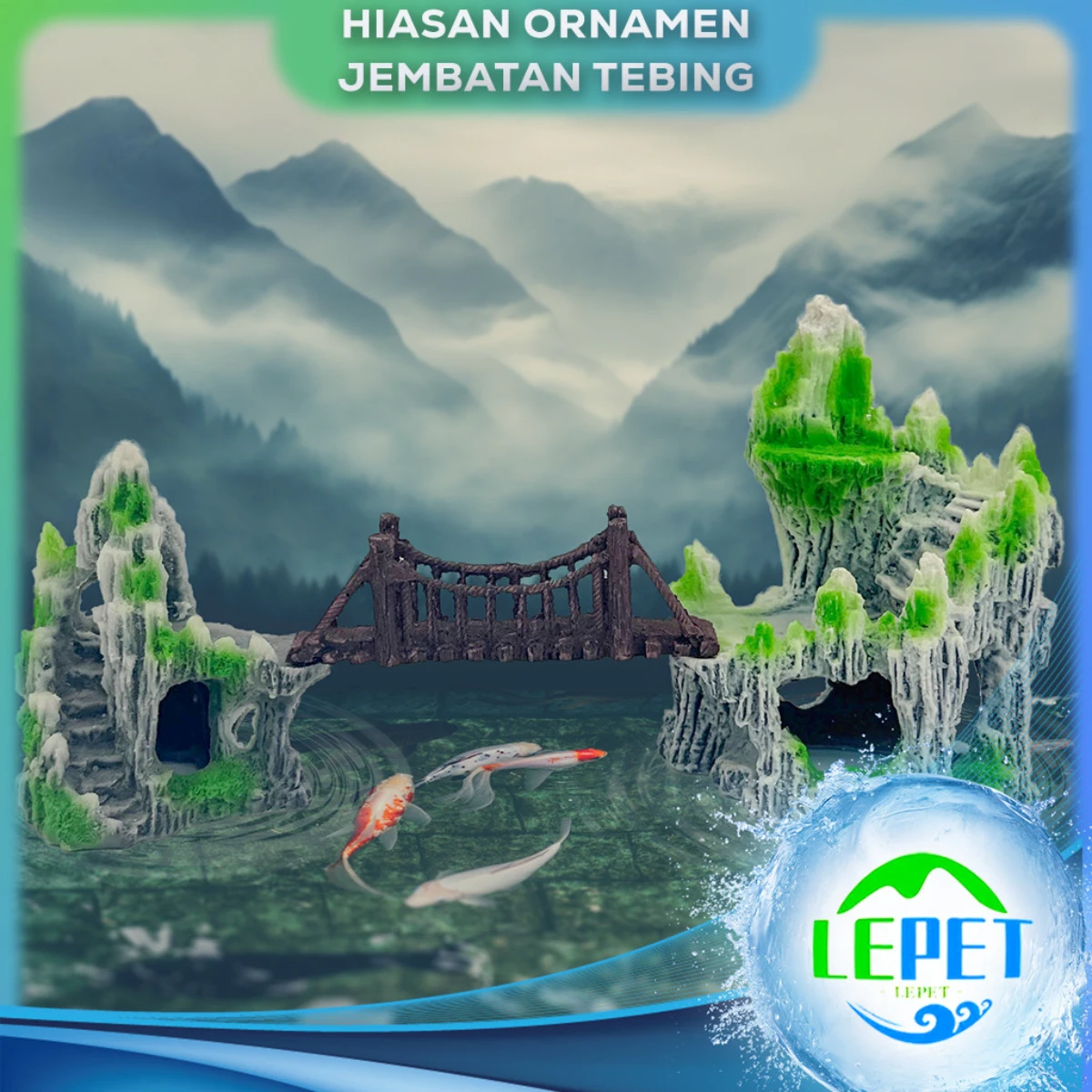 LEPET Hiasan Aquarium 404 Aquascape Jembatan Kecil
