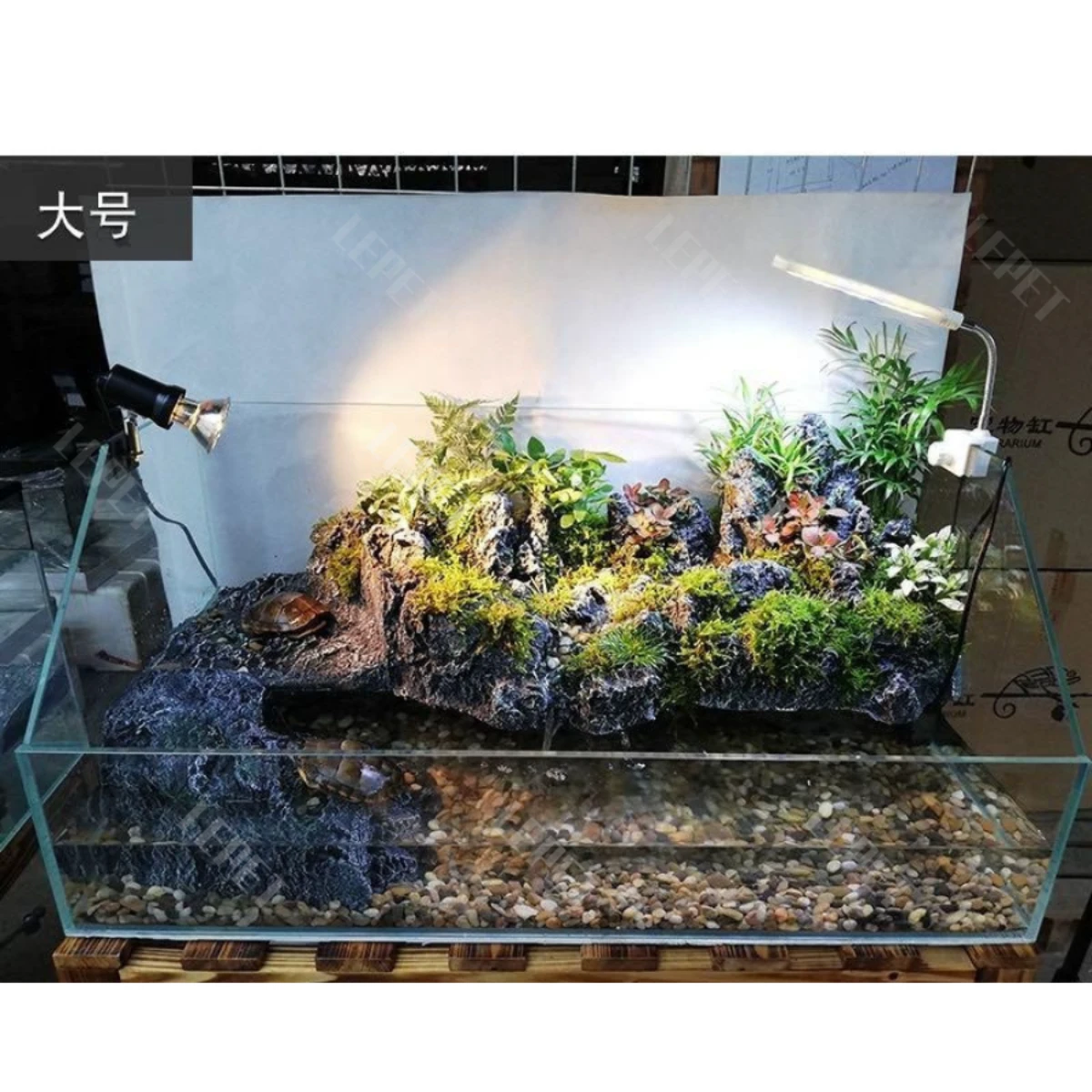 LEPET Akuarium Ikan Mini JR310 (40/50/60 cm) Tangki Ikan Mini dengan bahan kaca super bening foto 6